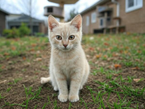 kitten in garden