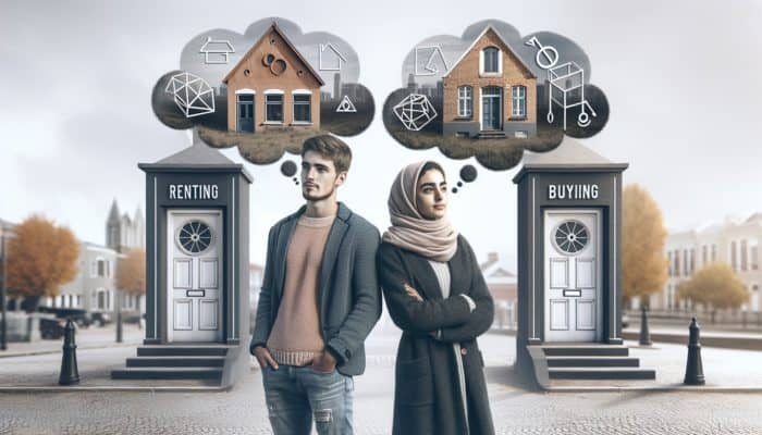 A young couple in Paarl weighing their options between renting and buying.