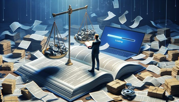 Debt Consolidation Loans for Small Debts: UK Guide | DCL Person at desk with financial documents, reading debt consolidation guide, laptop open to loan application site.