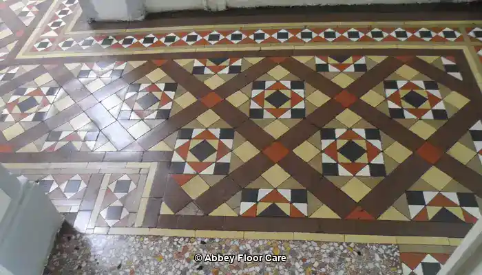 Historic Victorian tiles restoration in Sheffield by Abbey Floor Care
