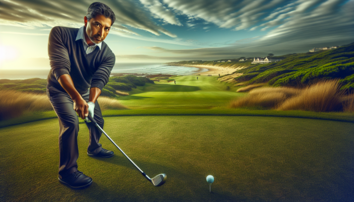 Golfer using mid bounce wedge on South African courses, adapting to varied turf conditions.