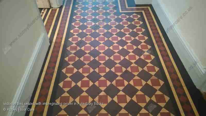 Victorian tiles with breathable sealer showing natural finish without surface coating