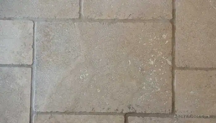 Example of hole filling on a travertine floor